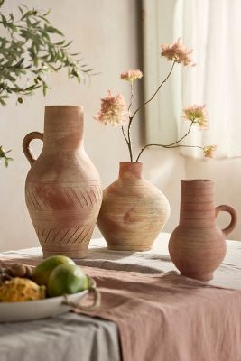 Terrain Weathered Terracotta Vase In Brown