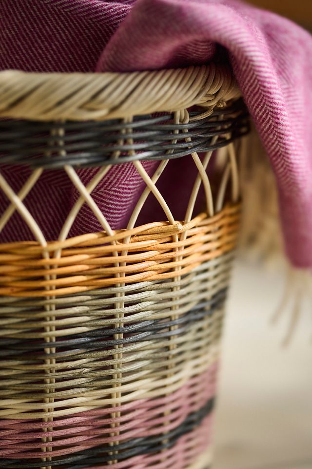 Colorful Striped Rattan Basket | Terrain