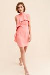 open lace back dress Light pink long sleeve faux fur bolero faux fur jacket faux fur coat f –  ALEX BRIDAL main image 1