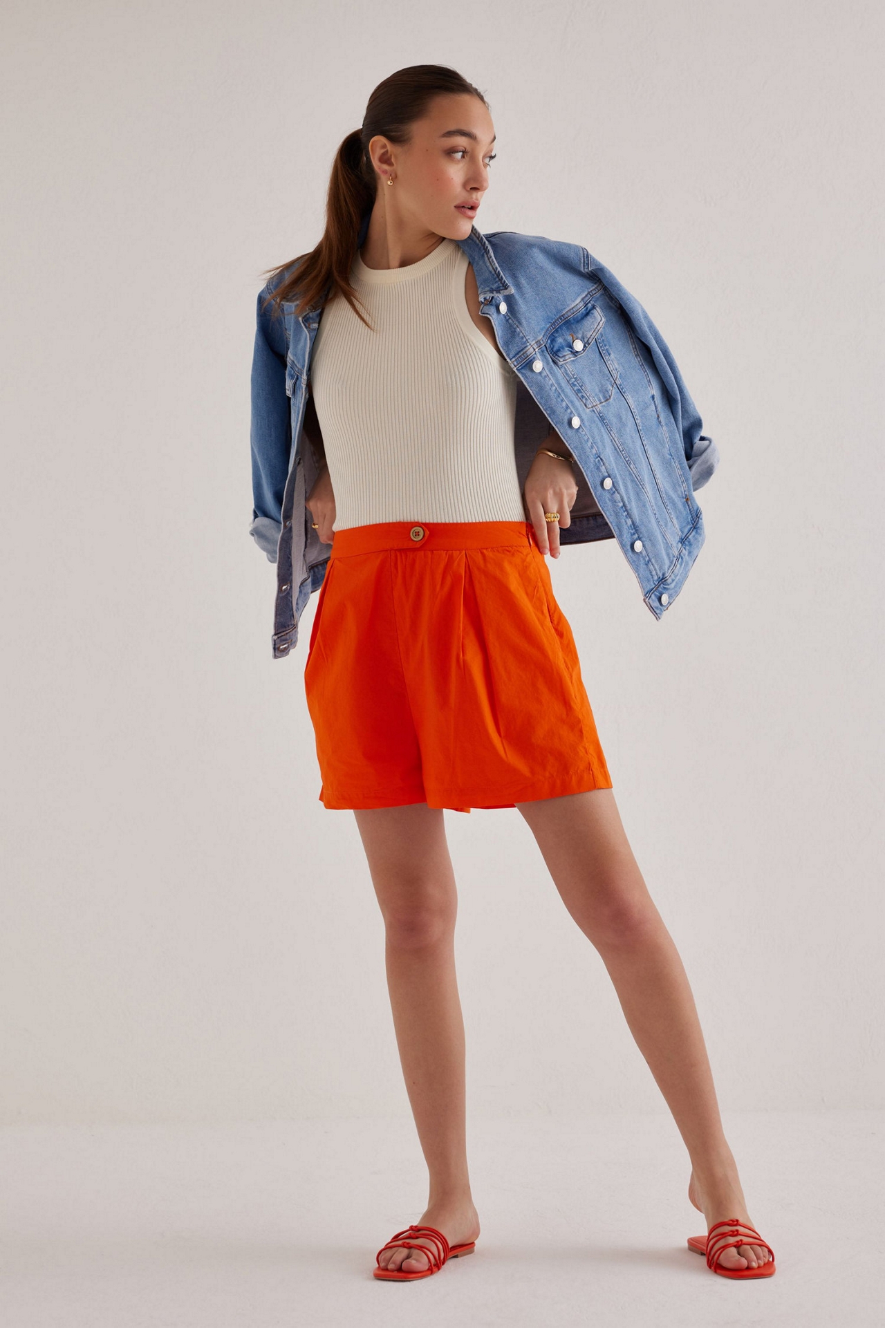 Maeve Pleated Poplin Shorts