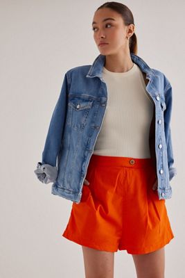 Maeve Pleated Poplin Shorts