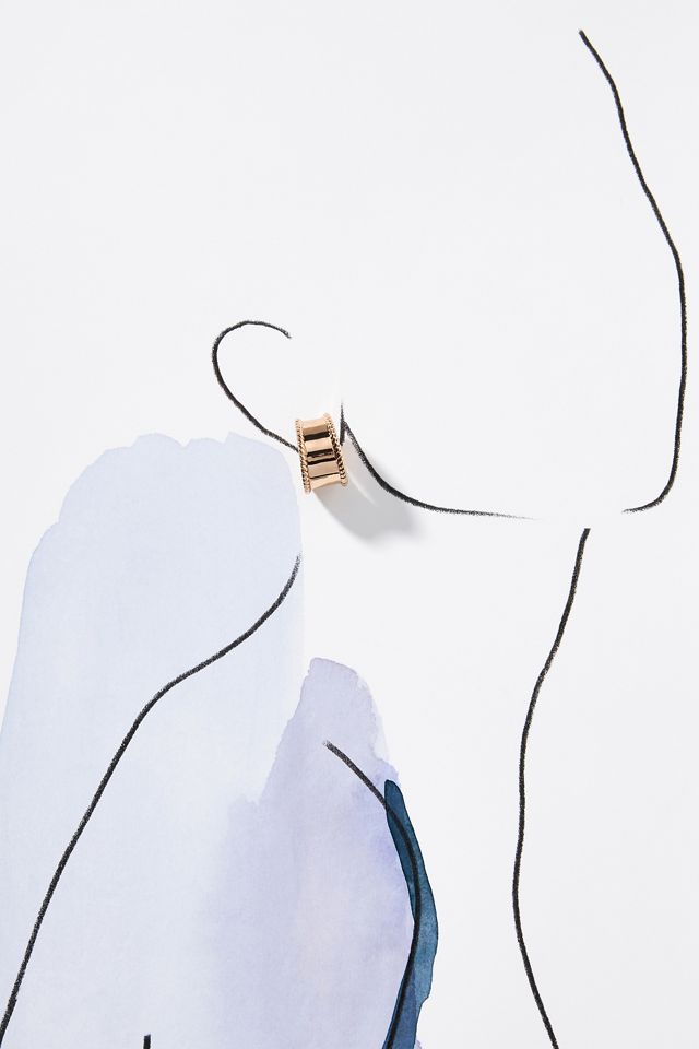 Ridged Wide C-Hoop Earrings #2