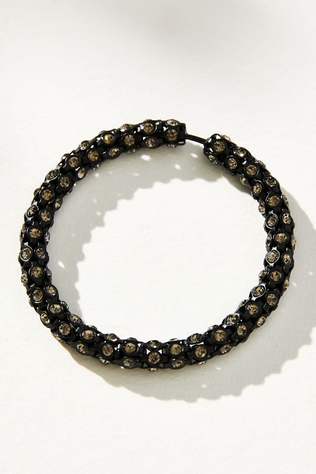 Medium Crystal Tube Hoop Earrings #1