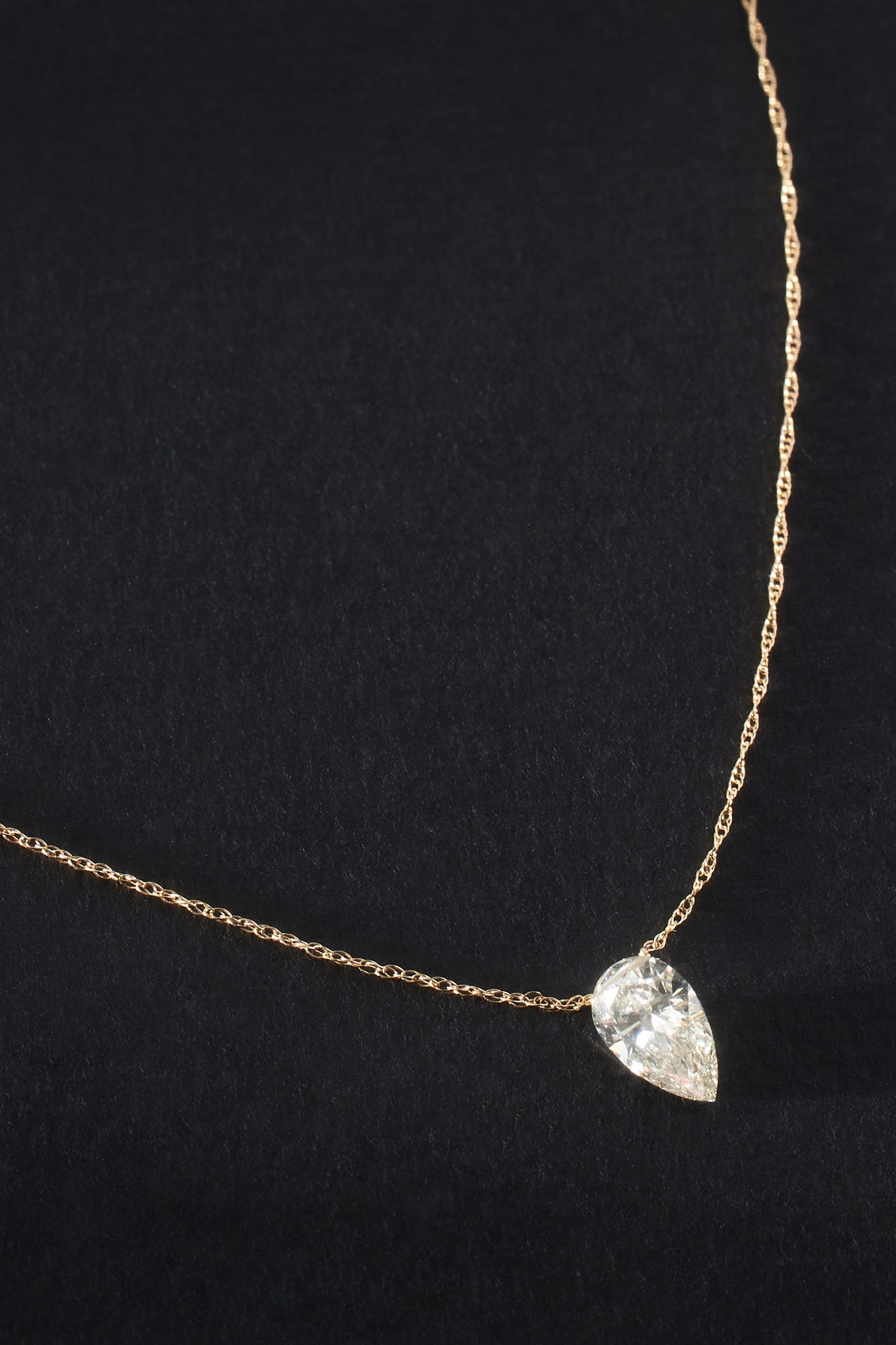 Pear-Shaped Diamond Necklace