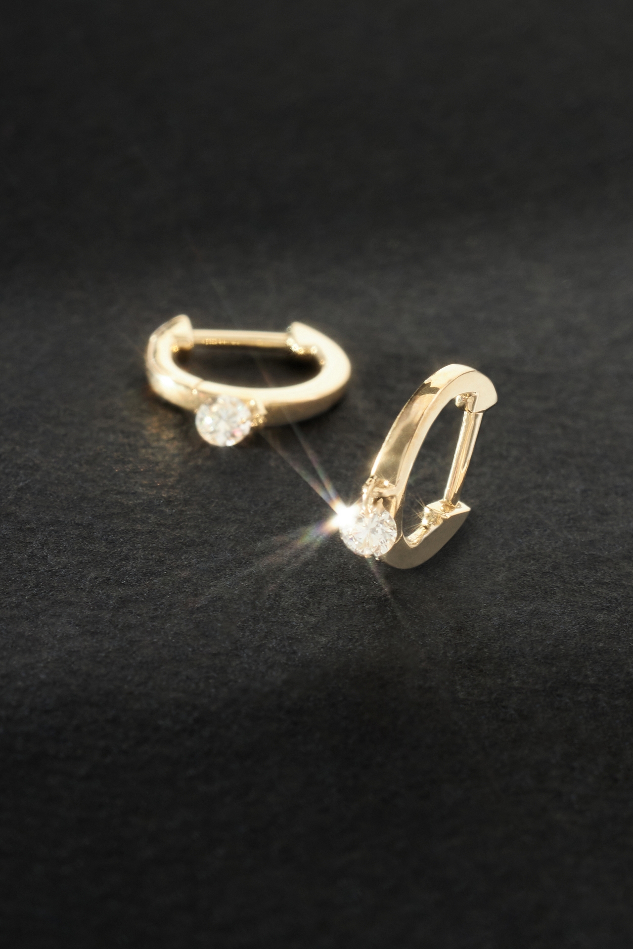 Diamond Huggie Hoop Earrings