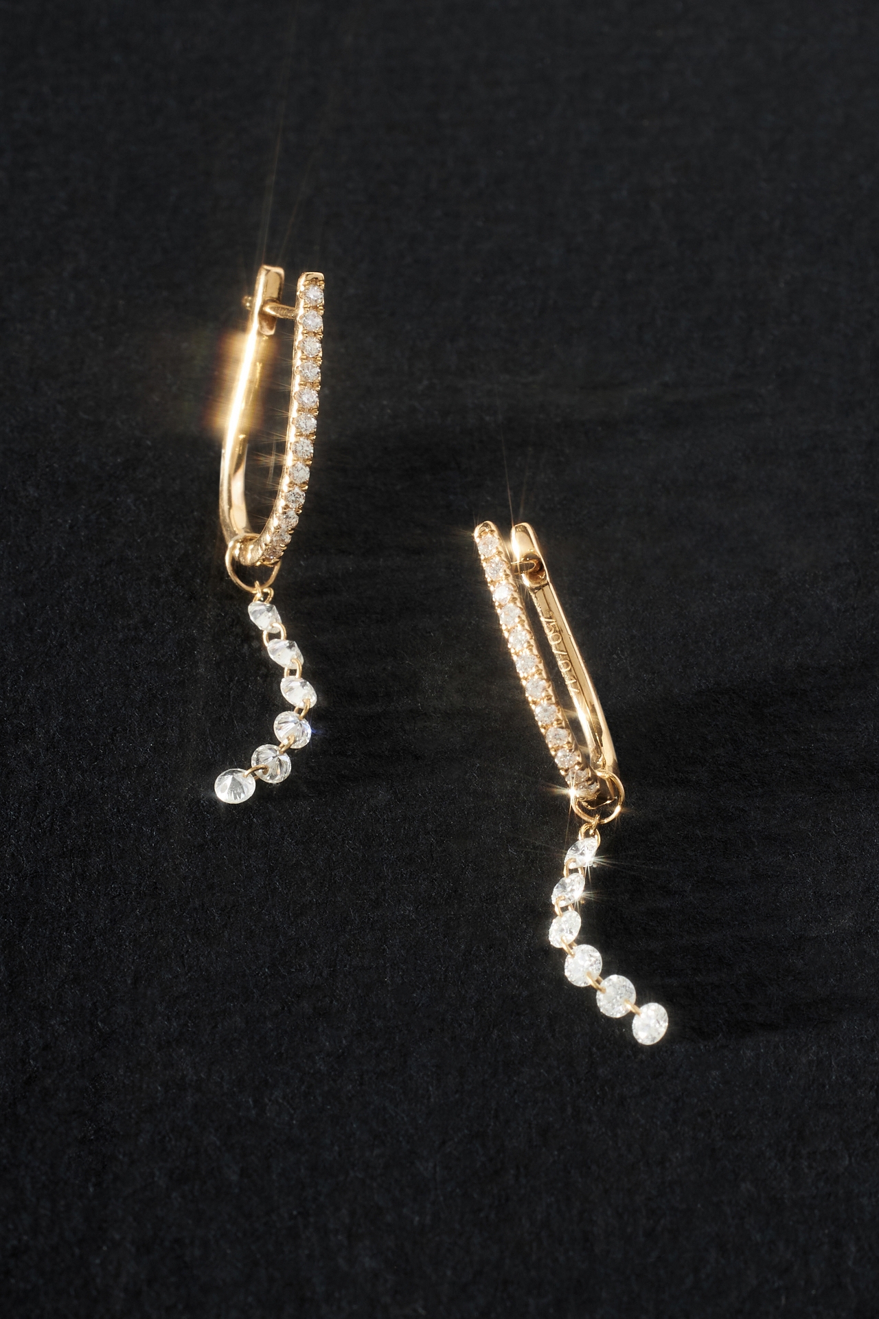 Pavé Huggie Drop Earrings