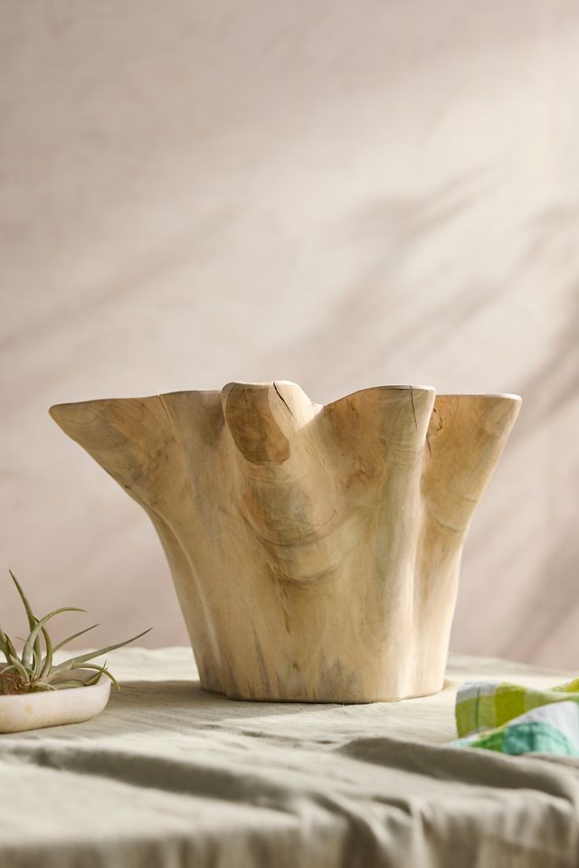Teak Root Ruffled Bowl Planter #3