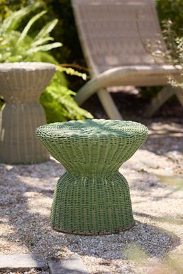 All Weather Wicker Side Table, Low