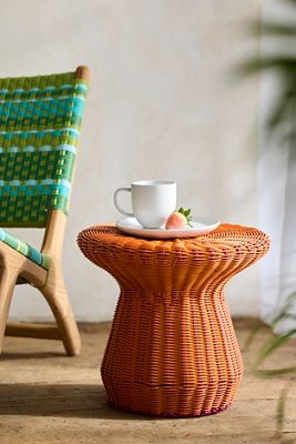 All Weather Wicker Side Table, Low