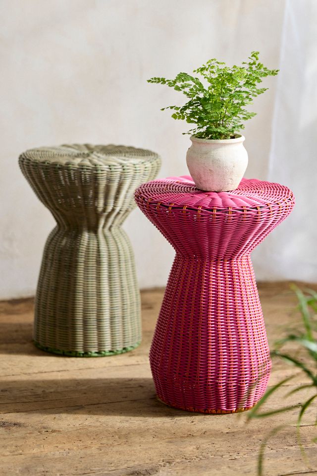 All Weather Wicker Side Table, Tall #5