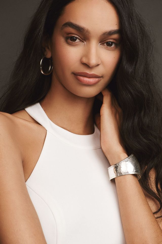 BHLDN Juliana High-Neck Side-Slit Stretch Crepe Maxi Dress #1