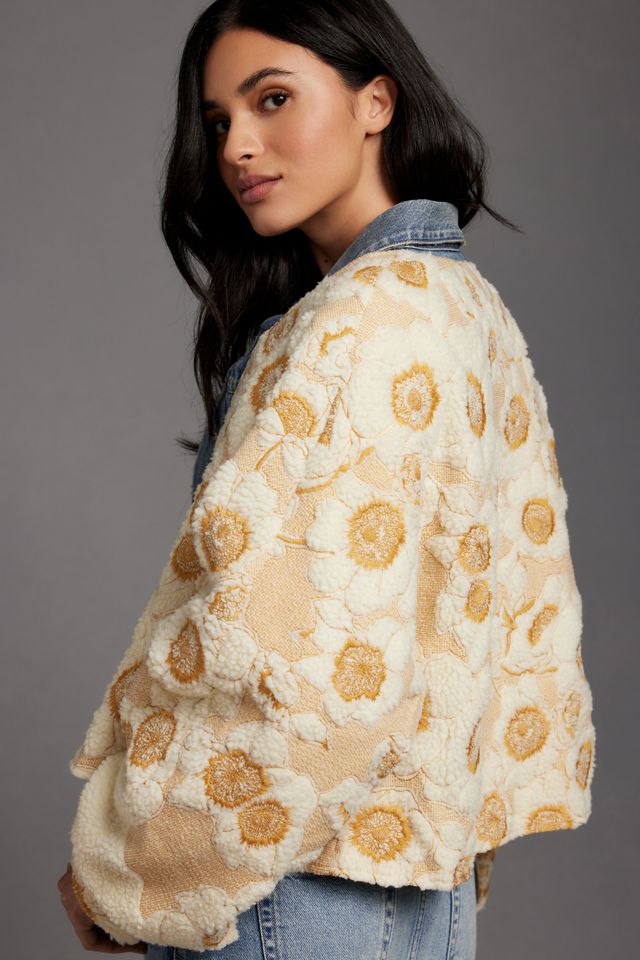 Pilcro Quilted Floral Sherpa Kimono  #2