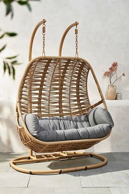 Terrain Hanging Basket Two Seat Chair In Brown