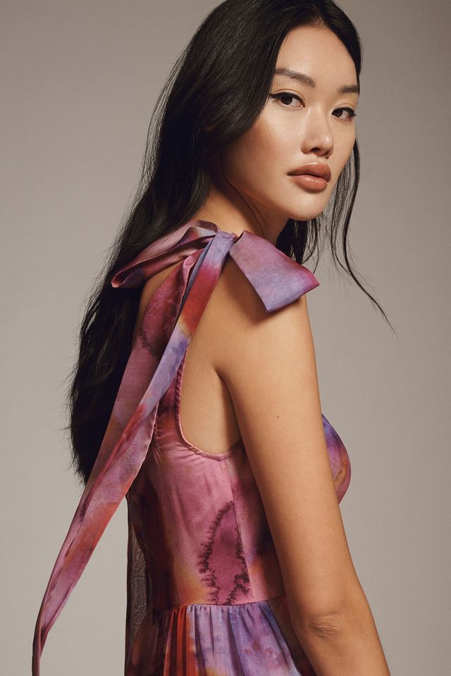BHLDN Isabella Tiered Square-Neck A-Line Midi Dress #4
