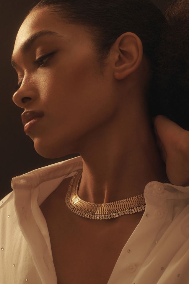 The Restored Vintage Collection: Wide Pavé Snake Chain Necklace #1