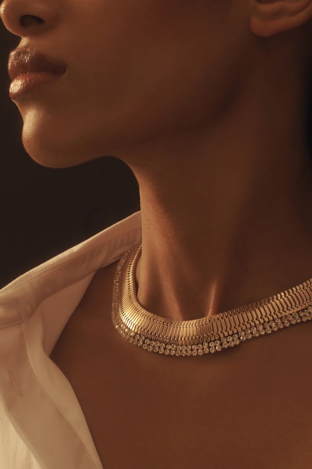 The Restored Vintage Collection: Wide Pavé Snake Chain Necklace #2