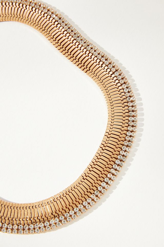 The Restored Vintage Collection: Wide Pavé Snake Chain Necklace #3