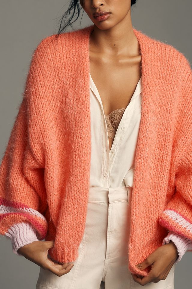 By Anthropologie Stripe-Sleeve Cardigan Sweater #1