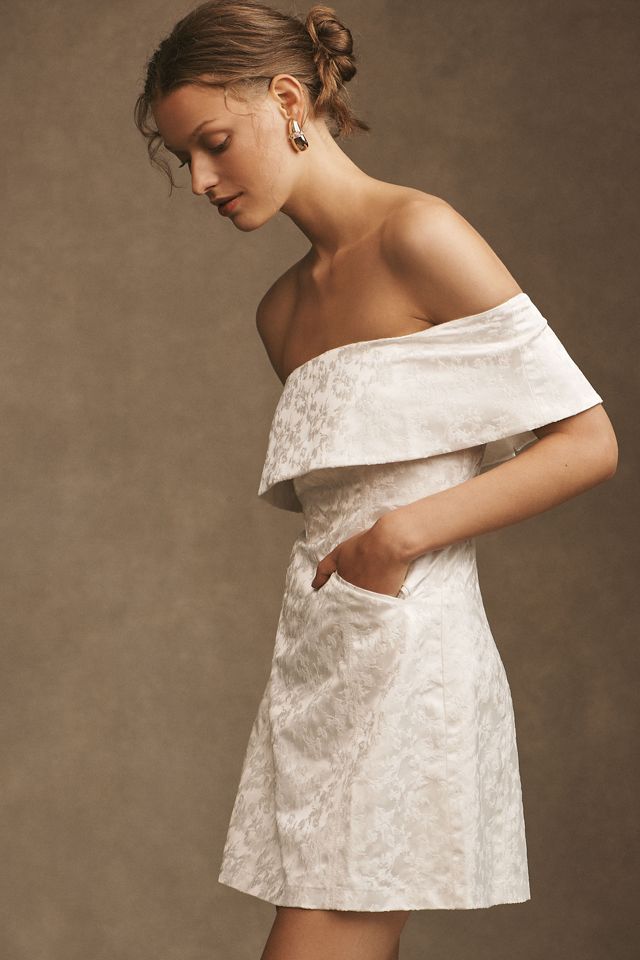 BHLDN Ingrid Stretch Jacquard Off-The-Shoulder Mini Dress #1