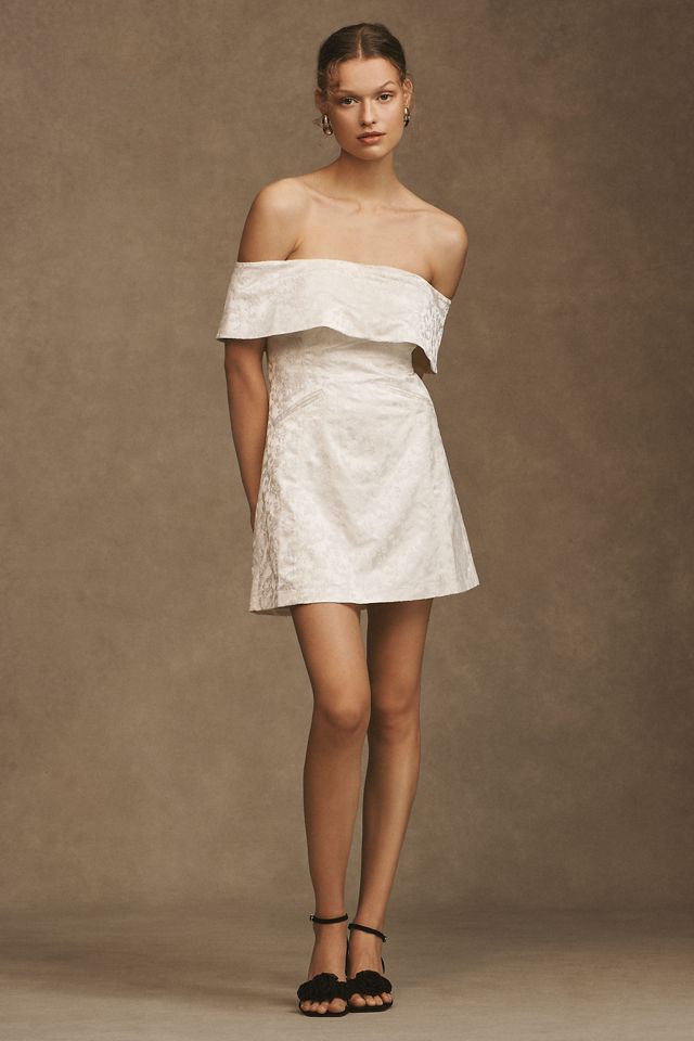 BHLDN Ingrid Stretch Jacquard Off-The-Shoulder Mini Dress #3