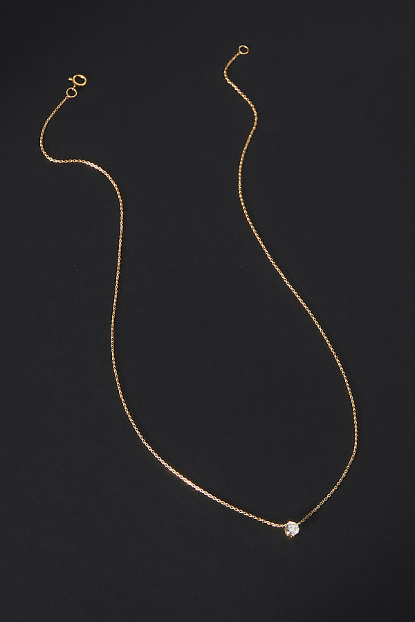 Anthropologie Single Floating Diamond Necklace In Gold