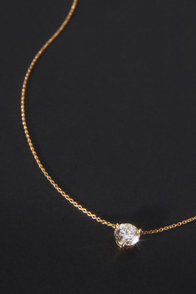 Single Floating Diamond Necklace #1