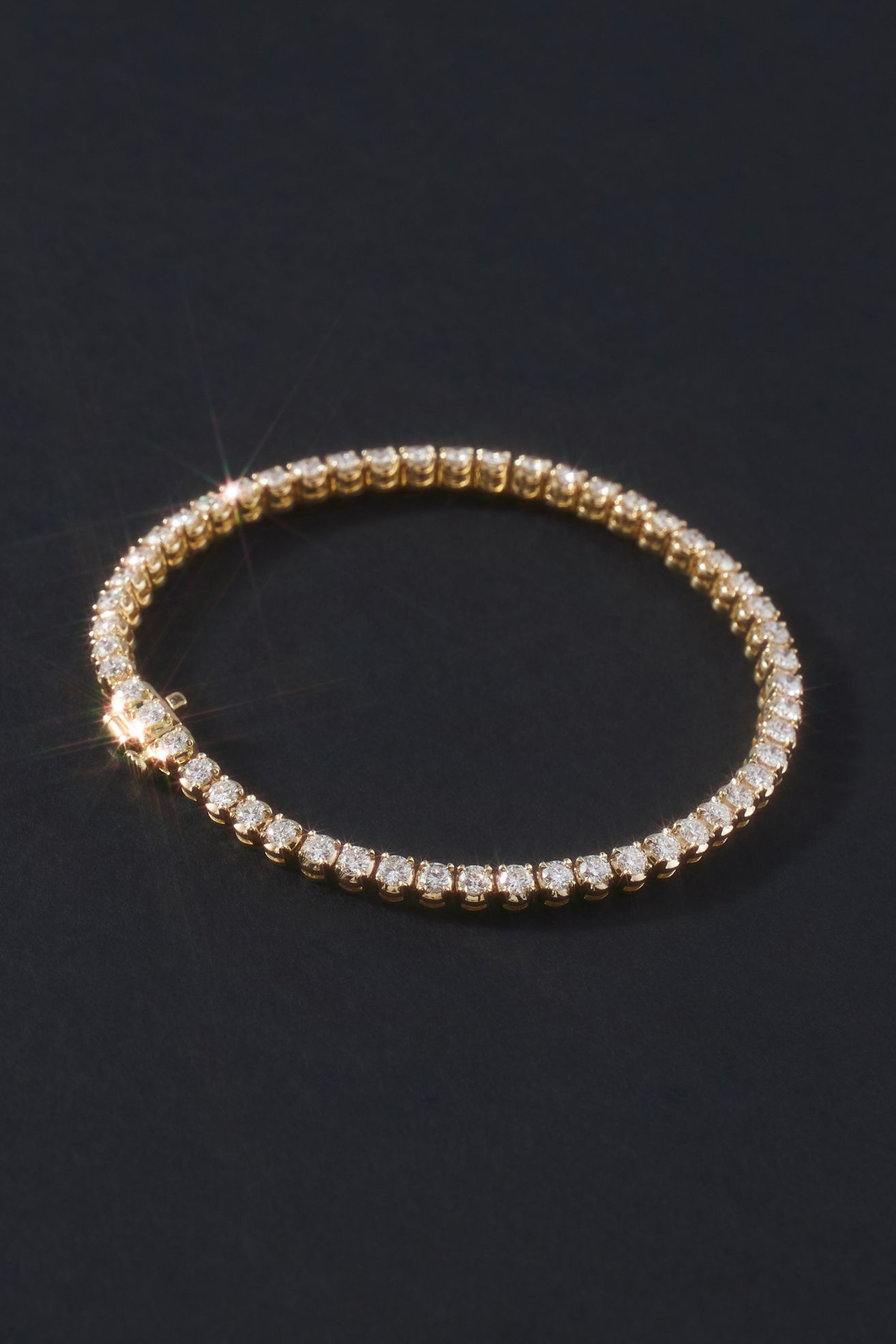 Bezel Diamond Tennis Bracelet - Gold, One Size