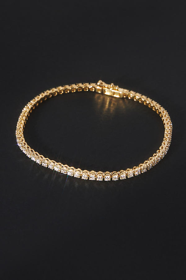 Anthropologie Bezel Disc Diamond Bracelet In Gold
