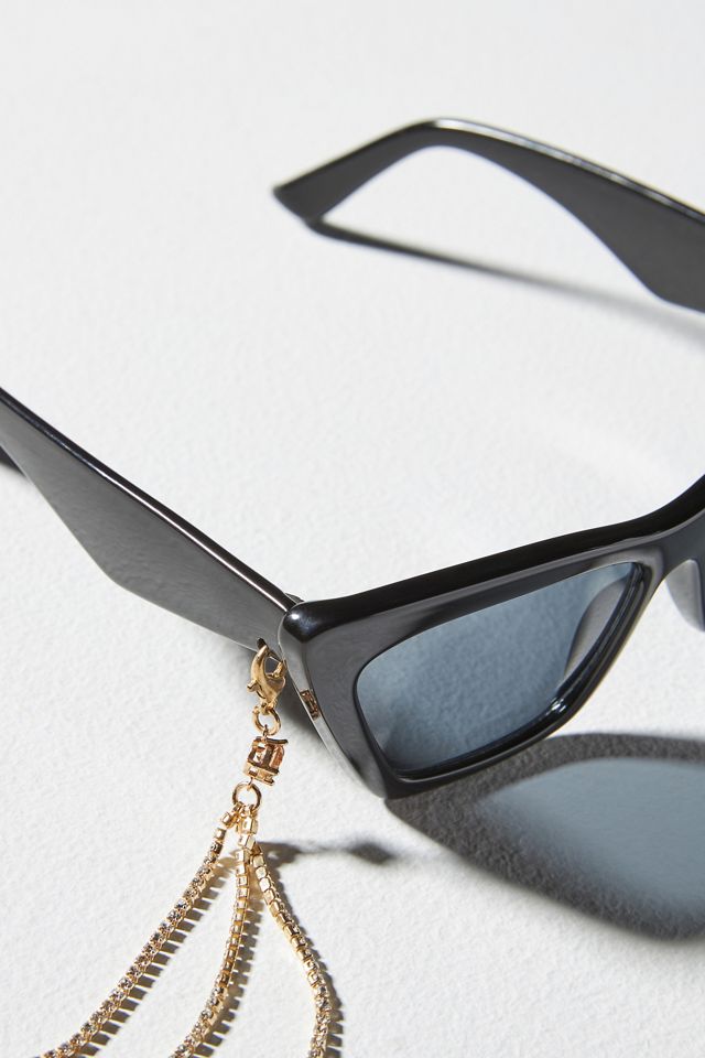 NEW ANTHROPOLOGIE Black Clip Tassel Rhinestone Charm Sunglasses $78 Sunnies Arnette Apis Sunglasses | Sassy Jones main image 4