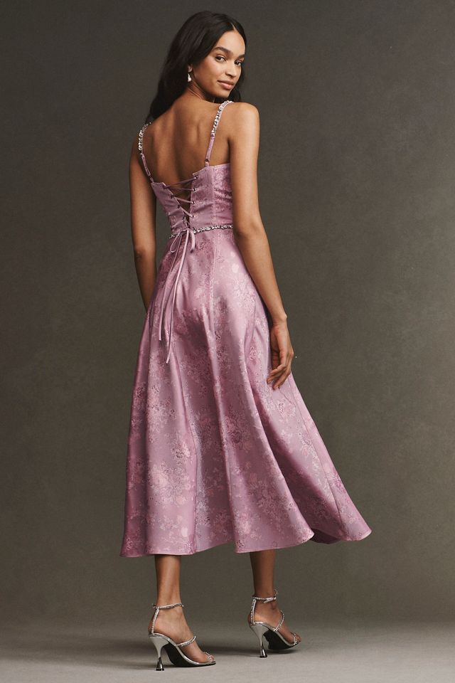 V. Chapman Cora Corset Crystal Midi Dress #2