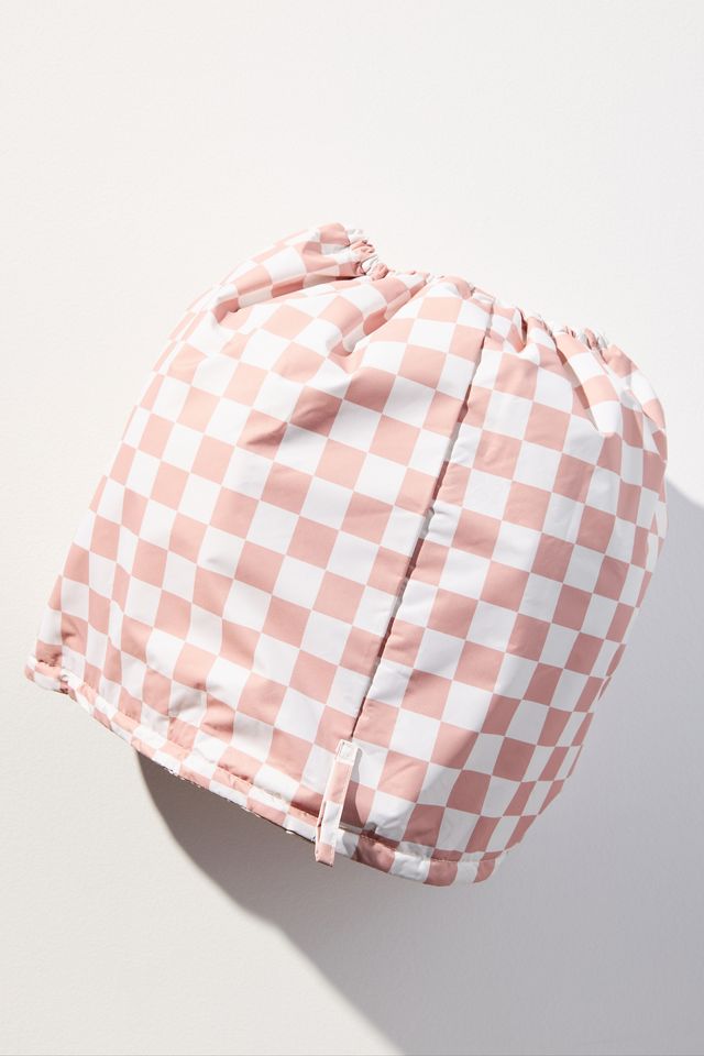 Pink Gingham Draw String Bucket Hat