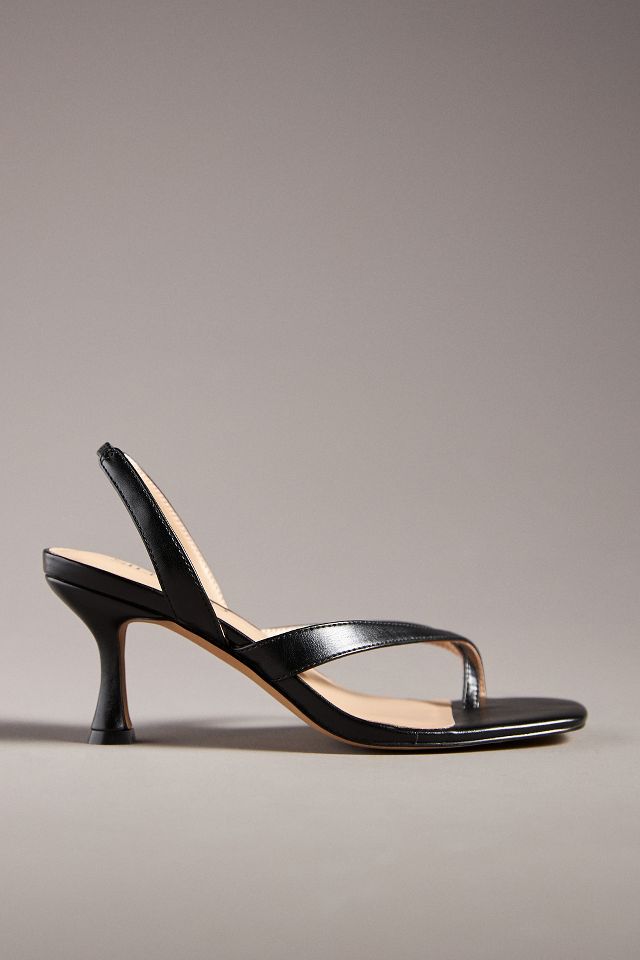 Strappy Slingback Heels - Black - Ladies