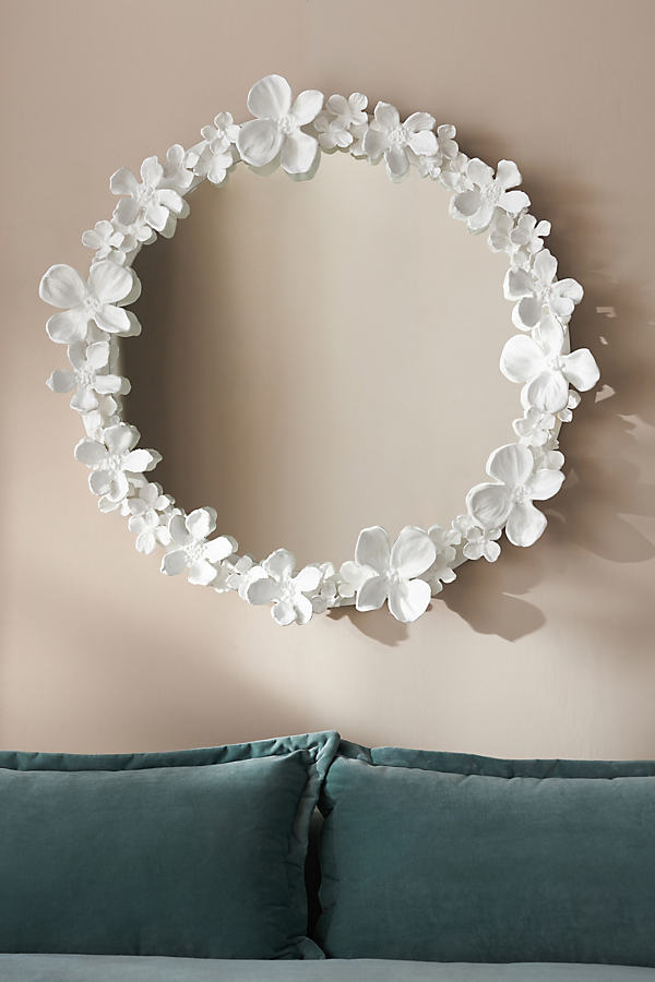 Regina Andrew Round Dogwood Mirror In White