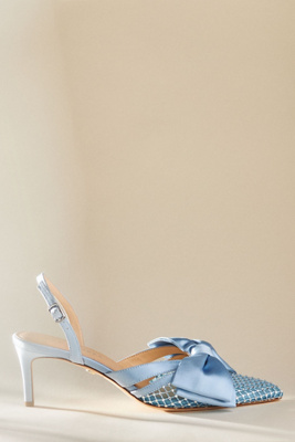 Dee Ocleppo Brazil Satin Slingback Pumps In Blue