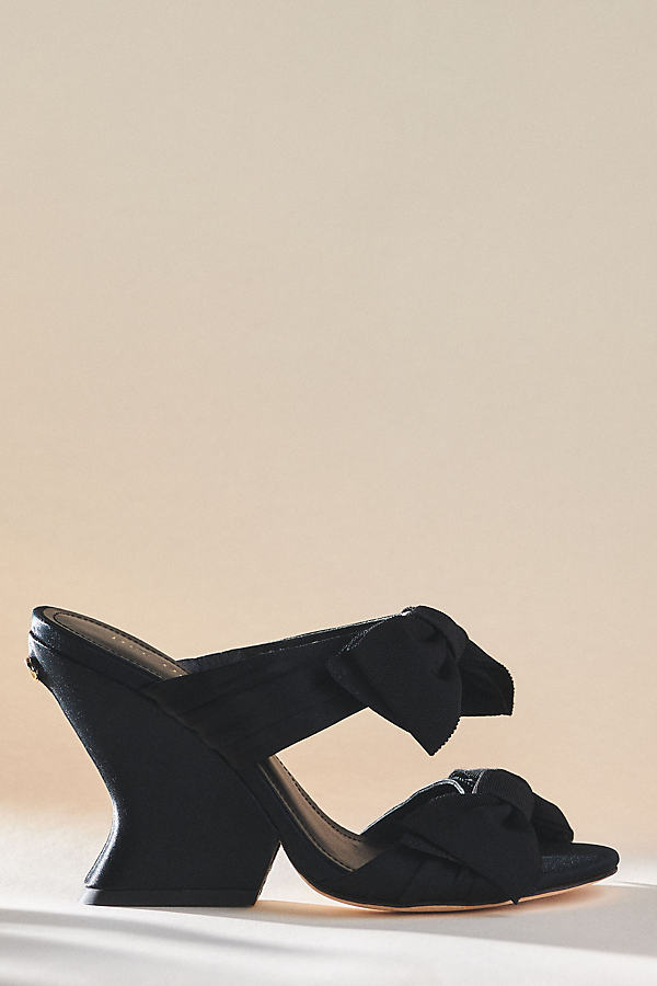 Shop Dee Ocleppo Burgundy Satin Bows Mule Sandals In Black