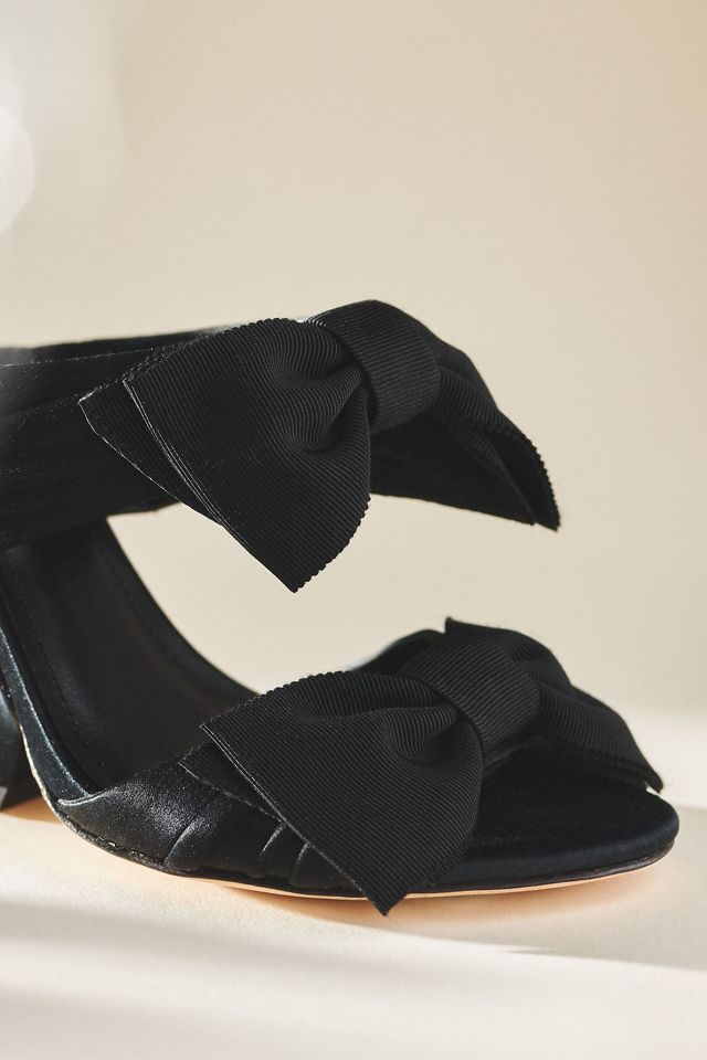 Dee Ocleppo Burgundy Satin Bows Mule Sandals #1