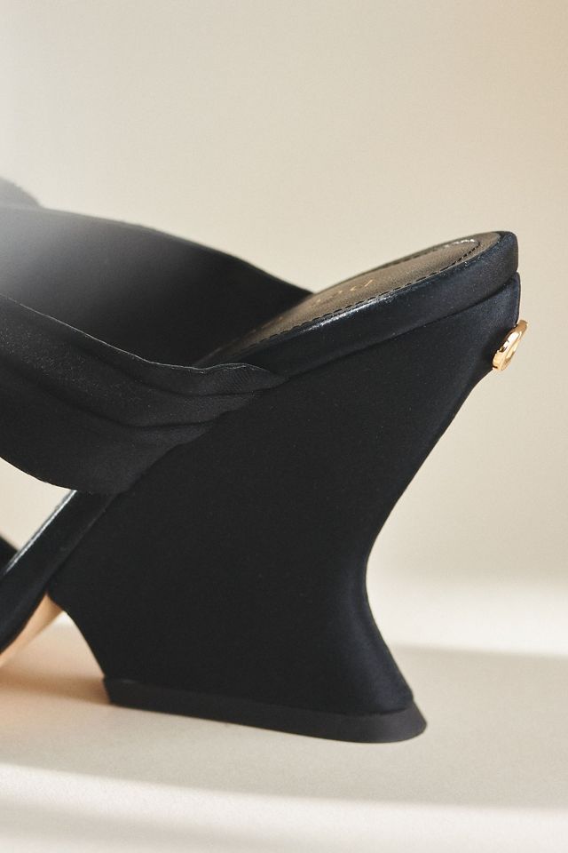 Dee Ocleppo Burgundy Satin Bows Mule Sandals #2