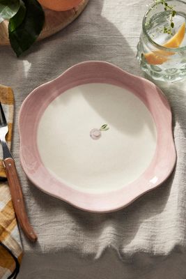 Terrain Painted Fruit Stoneware Plate In Pink