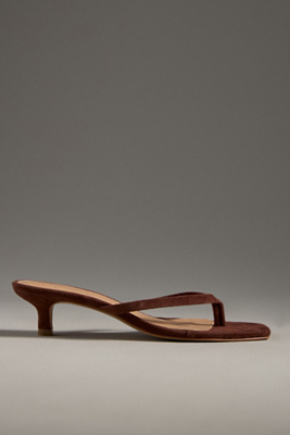 By Anthropologie Thong Kitten Heels In Brown