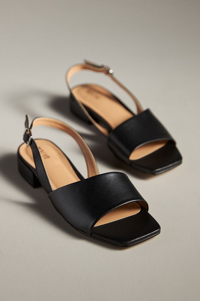 Maeve Asymmetrical-Strap Leather Slingback Sandals #1