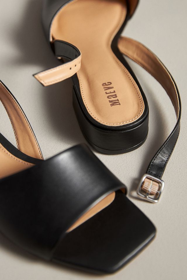 Maeve Asymmetrical-Strap Leather Slingback Sandals #2