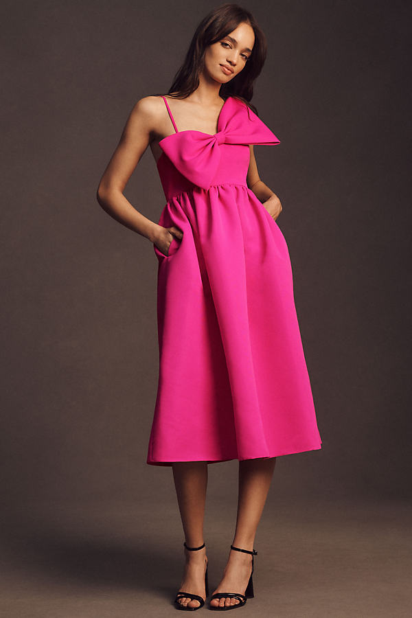 Sachin & Babi Scarlett Side-bow A-line Midi Dress In Pink