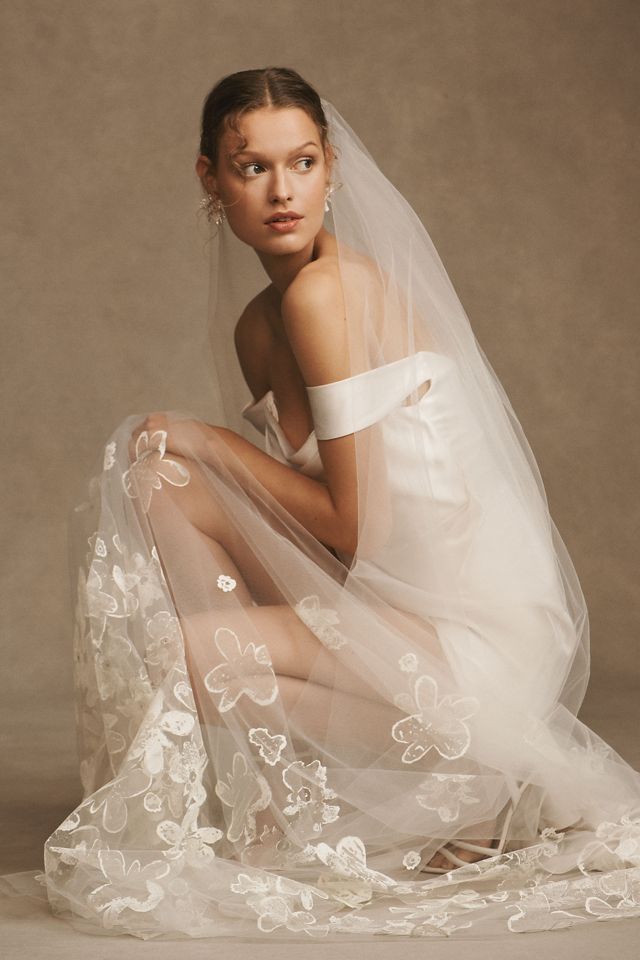 PARIS by Debra Moreland Blossom Dearie Handpainted Cathedral Veil #1