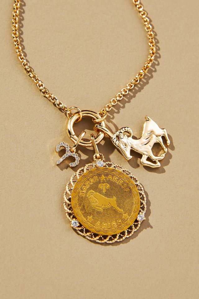 Zodiac charm necklace sale