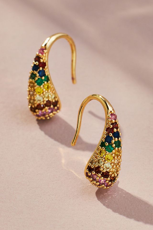 Pavé Mini Teardrop Earrings | Anthropologie