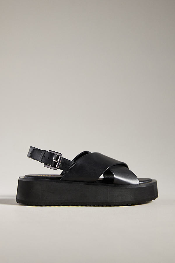 Maeve Cross-strap Platform Sandals In Black