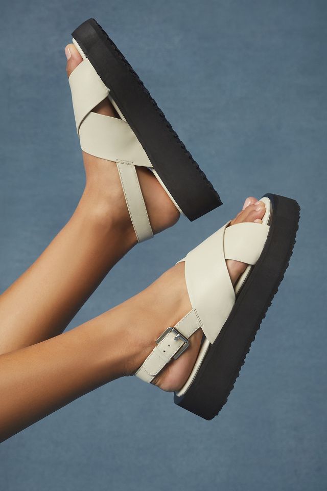 Maeve Cross-Strap Platform Sandals