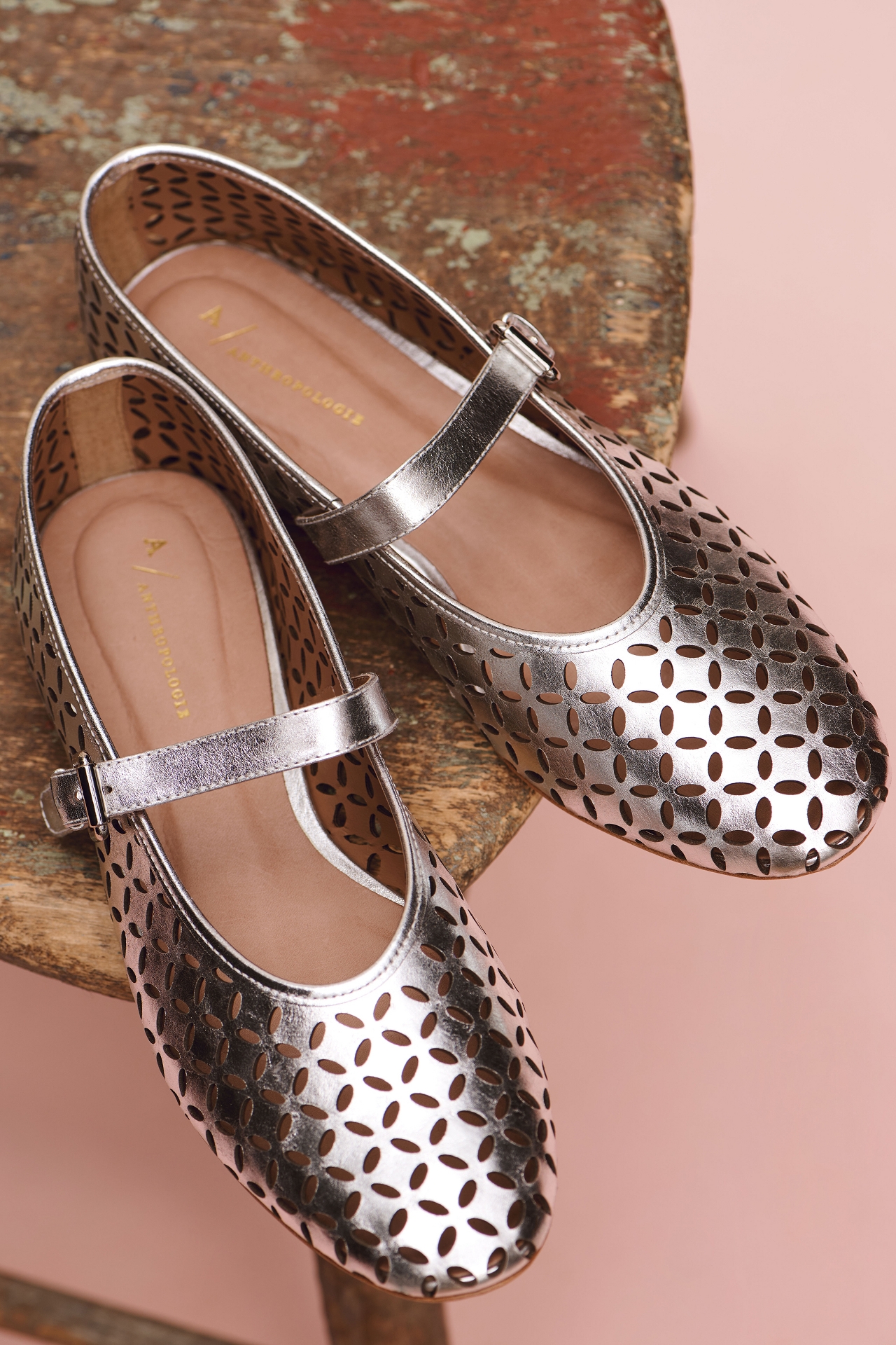 By Anthropologie Floral Cutout Flats
