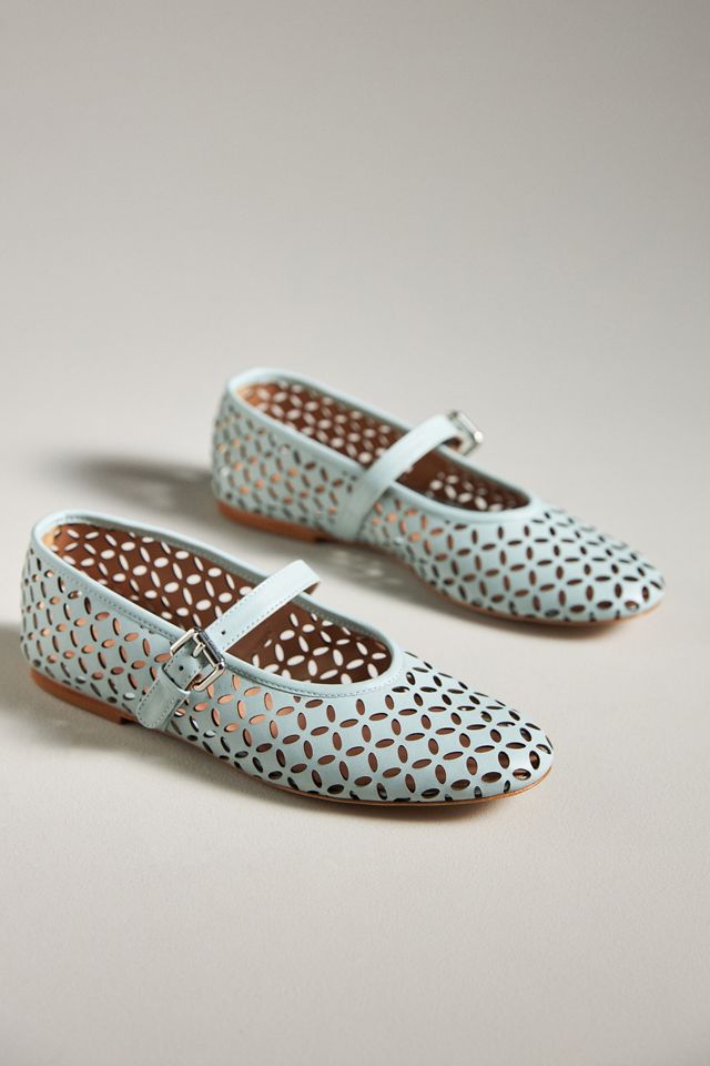 By Anthropologie Floral Cutout Flats #1
