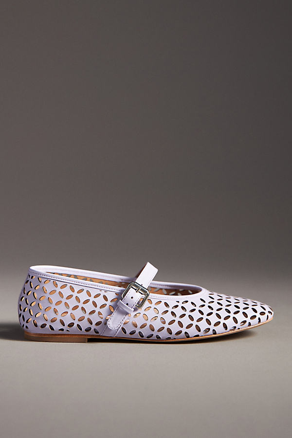 By Anthropologie Floral Cutout Flats In Purple